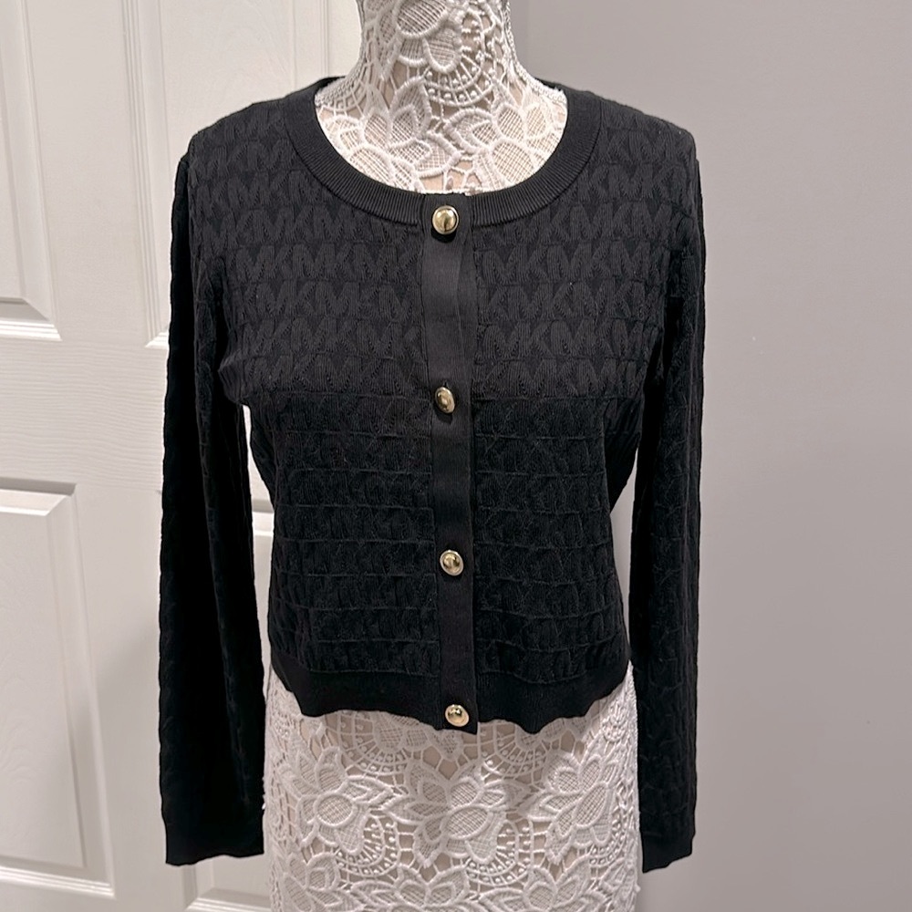 Brand new Michael Kors MK logo knitted cardigan